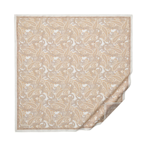 Sand Beige Mezopotamya Model 01 Print Tencel Scarf