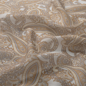 ipekevi - Sand Beige Mezopotamya Model 01 Print Tencel Scarf (1)