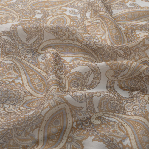 Sand Beige Mezopotamya Model 01 Print Tencel Scarf