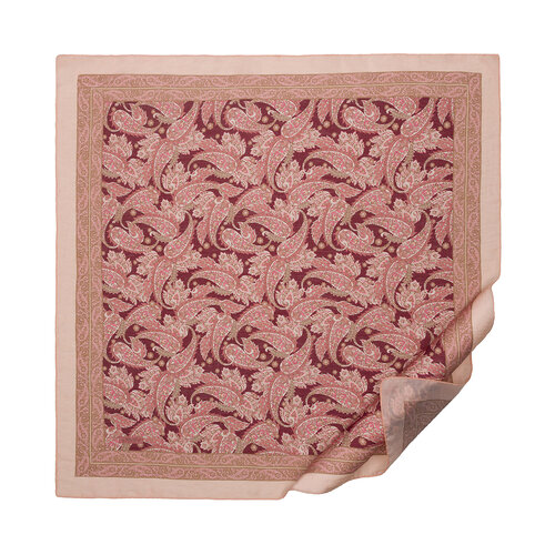 Sand Beige Mezopotamya Model 03 Print Tencel Scarf