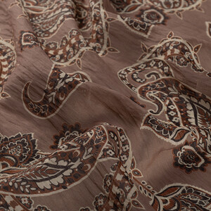 ipekevi - Sand Beige Mezopotamya Model 04 Print Tencel Scarf (1)