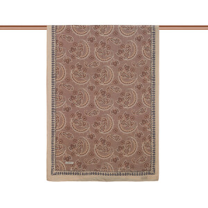 Sand Beige Mezopotamya Print Tencel Scarf - Thumbnail