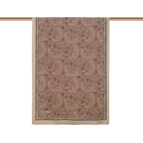 Sand Beige Mezopotamya Print Tencel Scarf