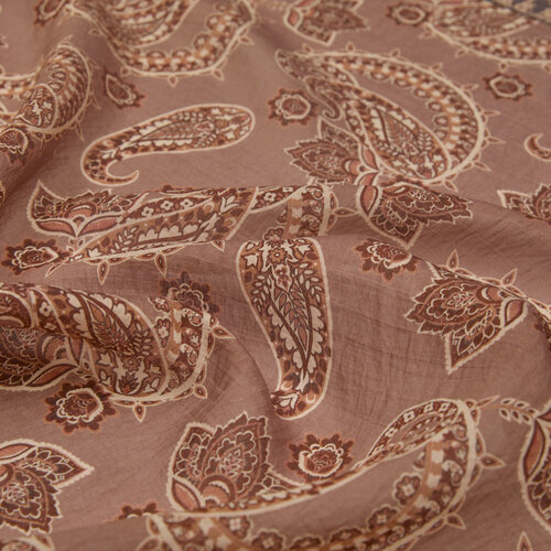 Sand Beige Mezopotamya Print Tencel Scarf