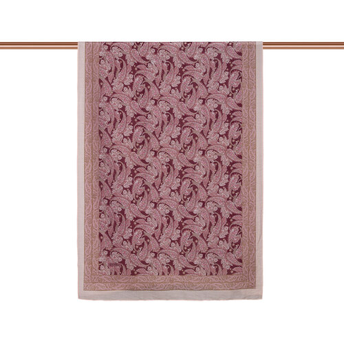 Sand Beige Mezopotamya Print Tencel Scarf