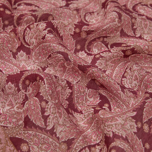 Sand Beige Mezopotamya Print Tencel Scarf - Thumbnail