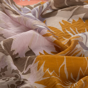 Sand Beige Nihavent Print Tencel Scarf - Thumbnail