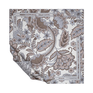 Sand Beige Rebel Ivy Twill Silk Scarf - Thumbnail