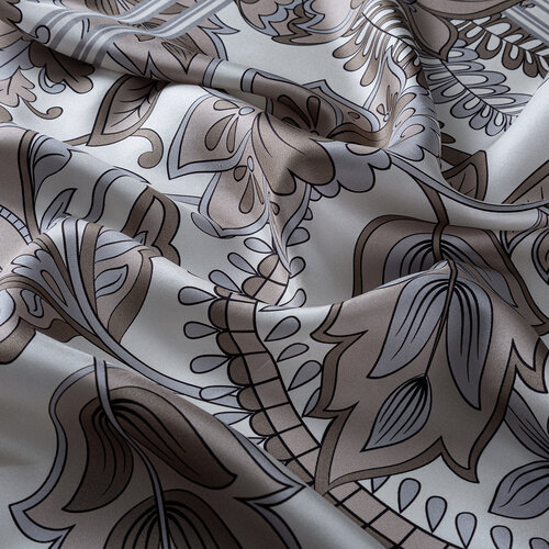 Sand Beige Rebel Ivy Twill Silk Scarf