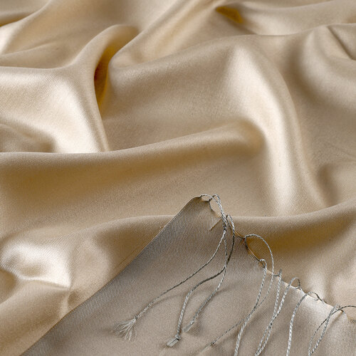 Sand Beige Reversible Silk Scarf