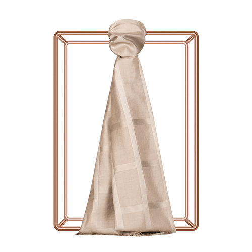 Sand Beige Satin Silk Scarf