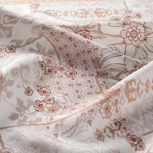 Sand Beige Summer Patchwork Twill Silk Scarf - Thumbnail