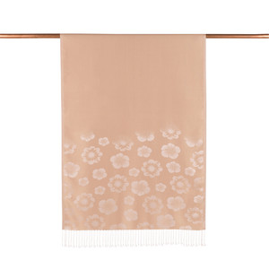 ipekevi - Sand Beige Violet Jacquard Silk Scarf (1)