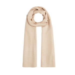 Sand Beige Wool Silk Scarf - Thumbnail