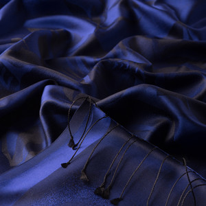 Sapphire Nev Garden Jacquard Silk Scarf - Thumbnail