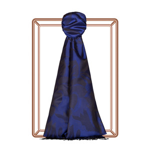 Sapphire Nev Garden Jacquard Silk Scarf - Thumbnail