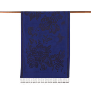 ipekevi - Sapphire Nev Garden Jacquard Silk Scarf (1)