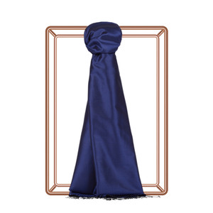 Sapphire Plain Silk Scarf - Thumbnail