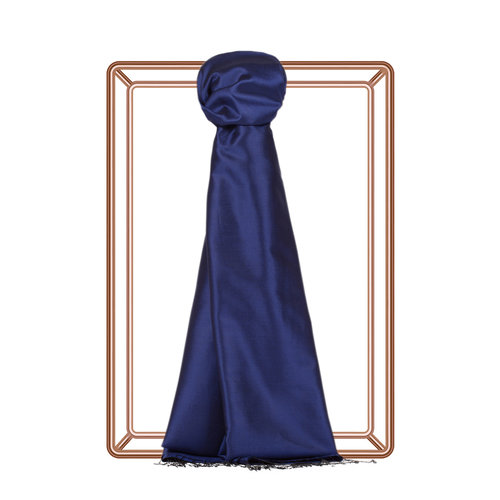 Sapphire Plain Silk Scarf