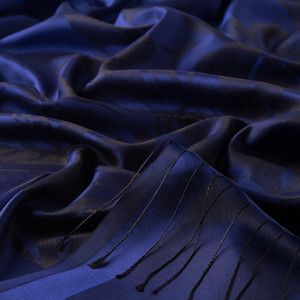 Sapphire Royal Garden Jacquard Silk Scarf - Thumbnail