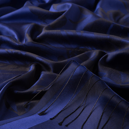 Sapphire Royal Garden Jacquard Silk Scarf