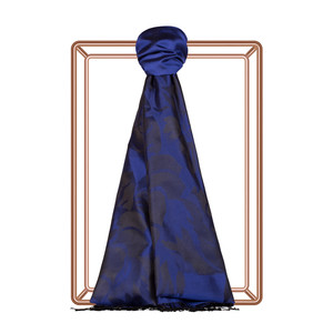 Sapphire Royal Garden Jacquard Silk Scarf - Thumbnail