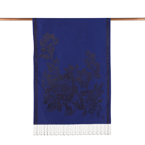 Sapphire Royal Garden Jacquard Silk Scarf