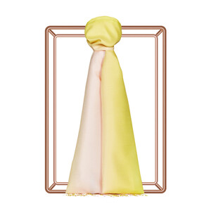 ipekevi - شال حرير متدرج لون وردي وأصفر