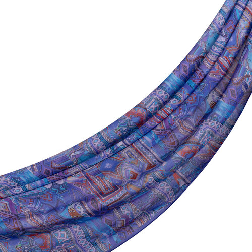 Sax Blue Anatolian Dream Cotton Scarf