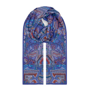 Sax Blue Anatolian Dream Cotton Scarf - Thumbnail