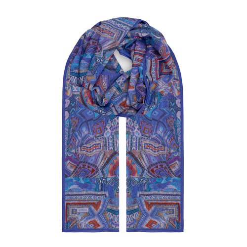 Sax Blue Anatolian Dream Cotton Scarf