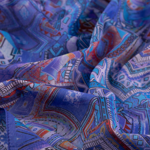 Sax Blue Anatolian Dream Cotton Scarf
