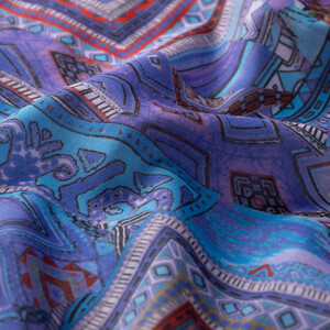 ipekevi - Sax Blue Anatolian Dream Cotton Scarf (1)