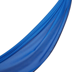 Sax Blue Bordered Modal Silk Scarf - Thumbnail