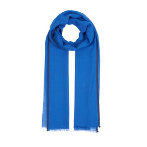ipekevi - Sax Blue Bordered Modal Silk Scarf (1)