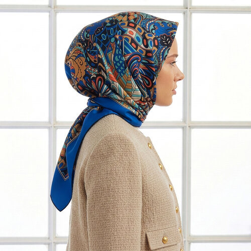 Sax Blue Carnival Twill Silk Scarf