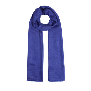 Sax Blue Cashmere Silk Prime Scarf - Thumbnail