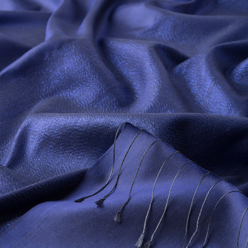 Sax Blue Duchess Lurex Silk Scarf