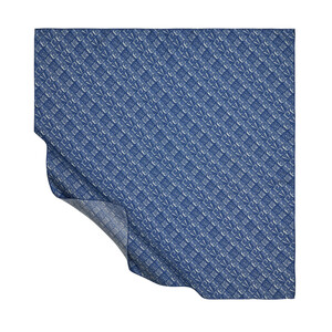 Sax Blue Ethnic Monogram Twill Silk Scarf Model 01 - Thumbnail