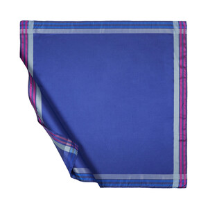 Sax Blue Frame Silk Scarf - Thumbnail