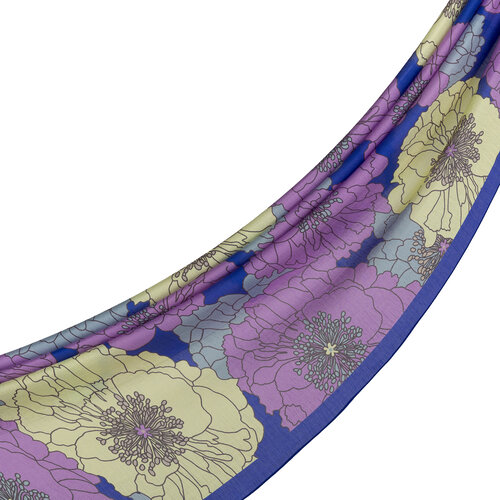 Sax Blue Lilac Hydrangea Print Tencel Scarf