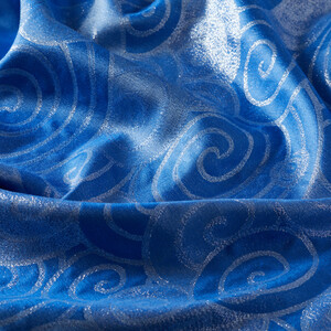 ipekevi - Sax Blue Lurex Spiral Silk Scarf (1)