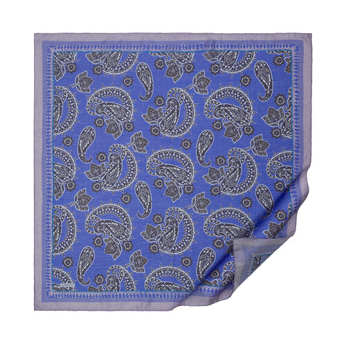Sax Blue Mezopotamya Model 04 Print Tencel Scarf