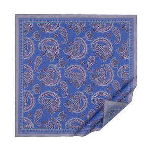 ipekevi - Sax Blue Mezopotamya Model 04 Print Tencel Scarf