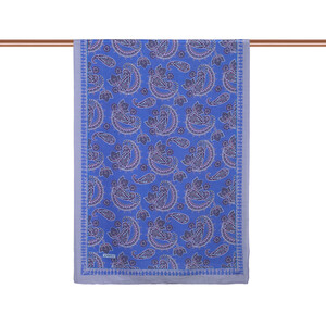 ipekevi - Sax Blue Mezopotamya Model 04 Print Tencel Scarf (1)