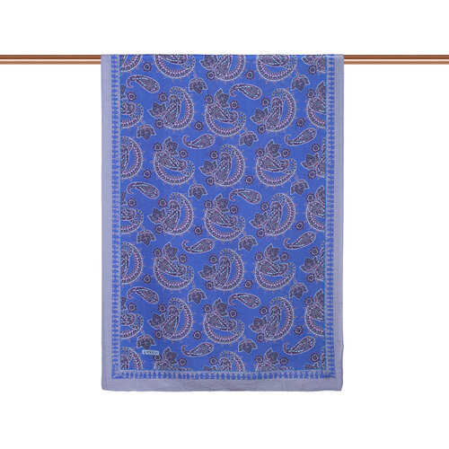 Sax Blue Mezopotamya Model 04 Print Tencel Scarf