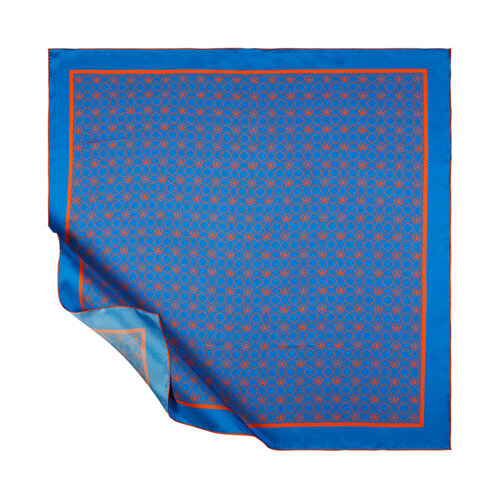 Sax Blue Mini Seljuk Monogram Silk Twill Scarf