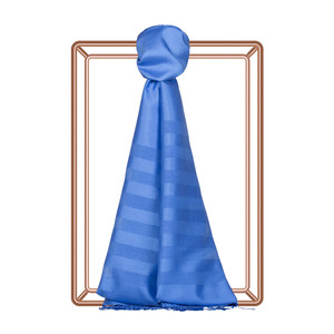 ipekevi - Sax Blue Mono Striped Silk Scarf