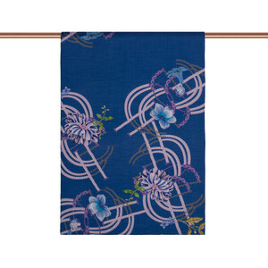 ipekevi - Sax Blue Mystic Garden Print Tencel Scarf (1)
