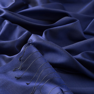 ipekevi - Sax Blue Plain Silk Scarf (1)